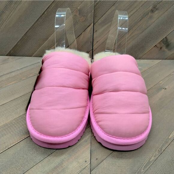 Bearpaw Puffy Scruff Wool Lined Slippers Women's Size 7 Pink Casual Cushioned - Picture 4 of 9